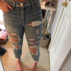 American eagle high rise distressed pants